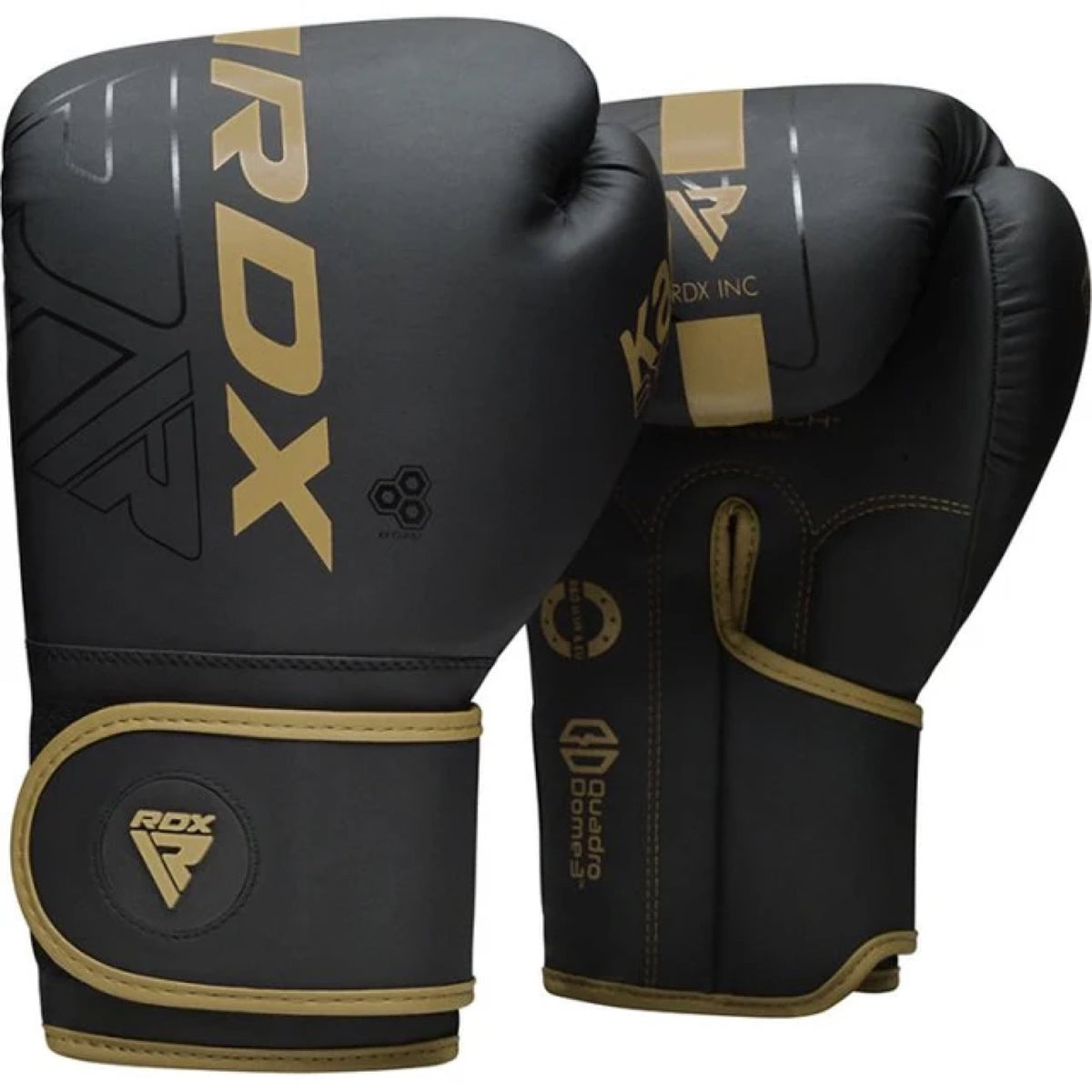 RDX F6 Kara Boxing Training Gloves - Negro/Dorado