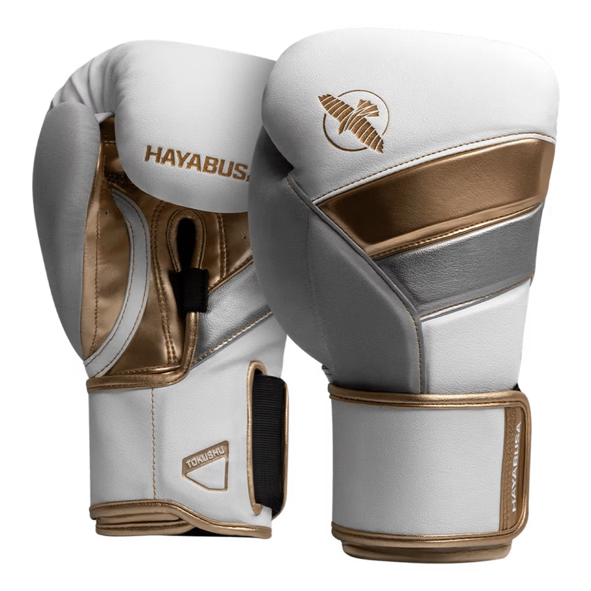 Hayabusa T3 Boxing Gloves - Blanco/Dorado