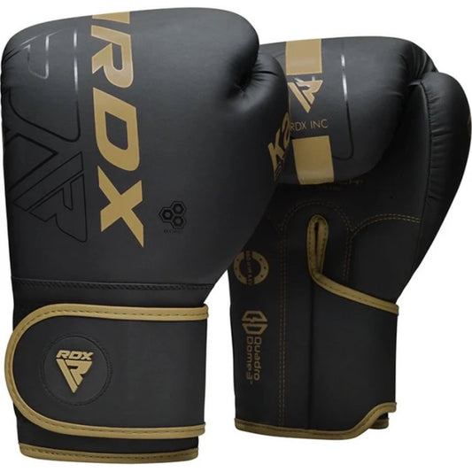 RDX F6 Kara Boxing Training Gloves - Negro/Dorado