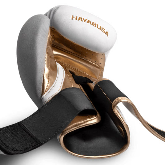 Hayabusa T3 Boxing Gloves - Blanco/Dorado