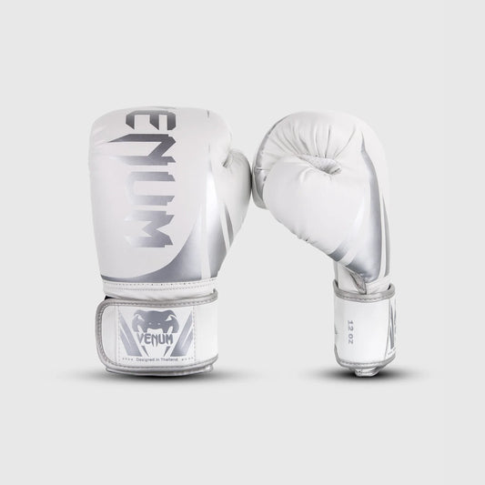 Venum Challenger 2.0 Boxing Gloves - Blanco/Plata